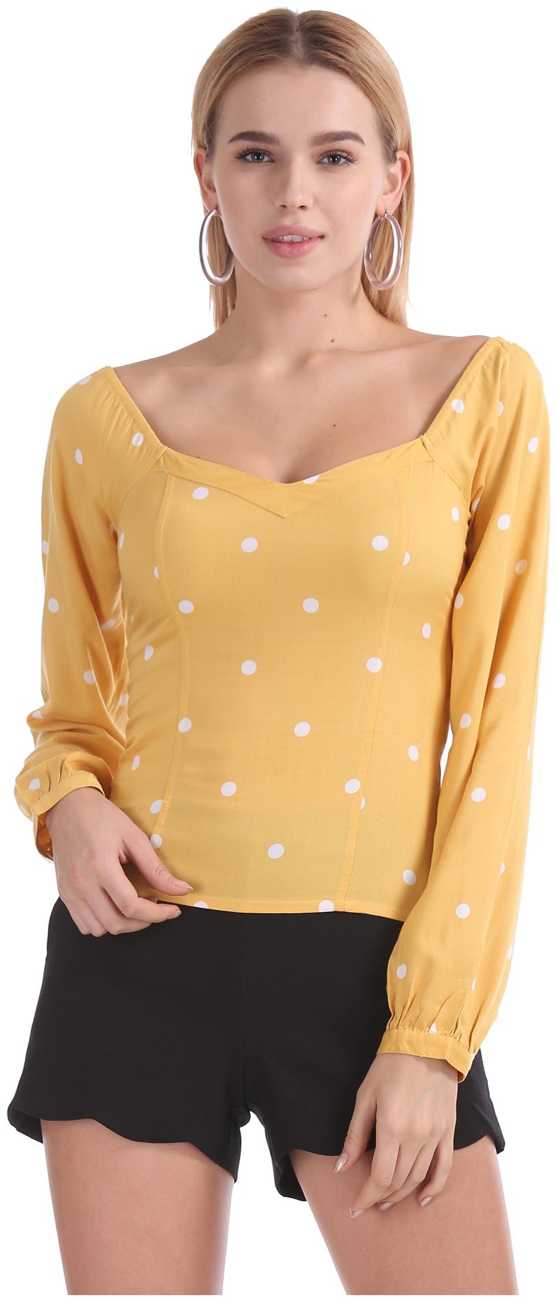 

Aeropostale Polka Print Round Neck Top