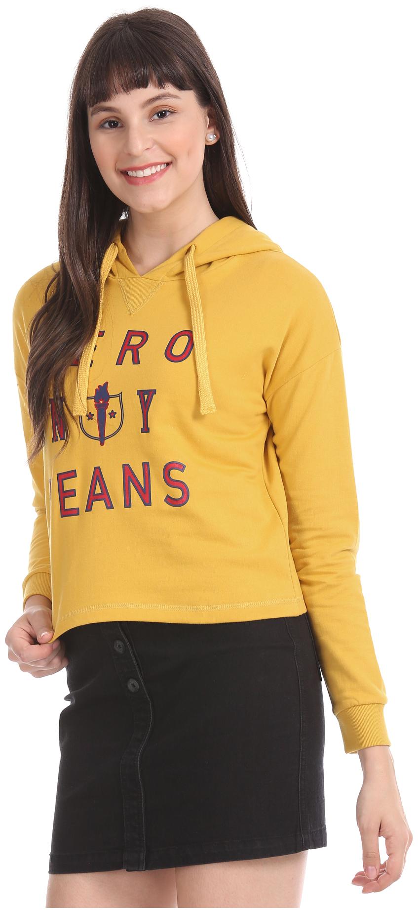 

Aeropostale Women Printed Sweatshirt - Yellow