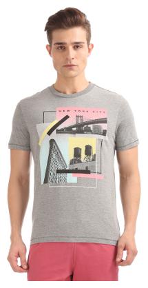 

Aeropostale Men Grey Regular fit Cotton Round neck T-Shirt - Pack Of 1