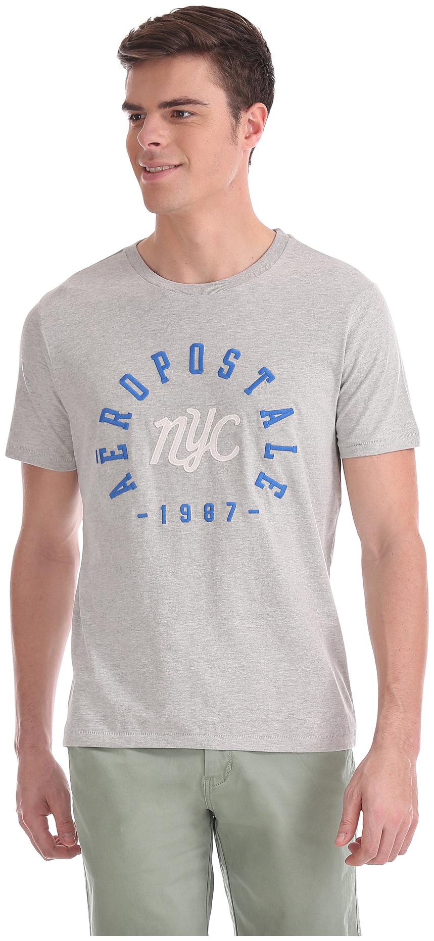 

Aeropostale Men Grey Regular fit Cotton Round neck T-Shirt - Pack Of 1