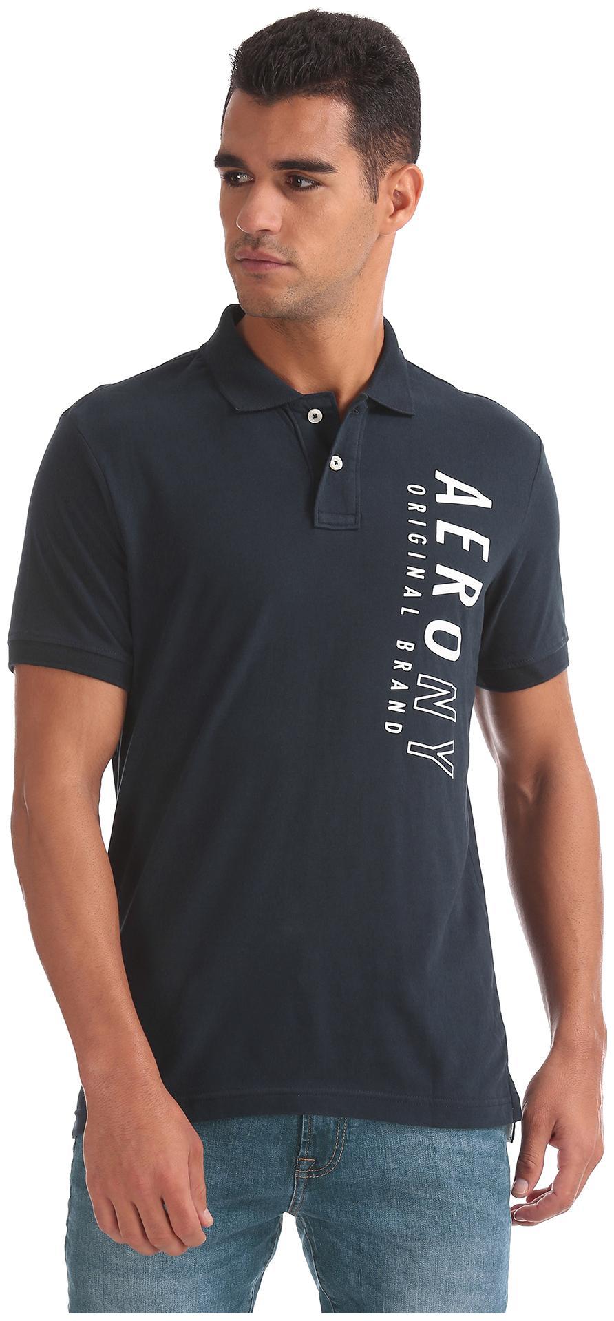 

Aeropostale Men Blue Regular fit Cotton Polo collar T-Shirt - Pack Of 1