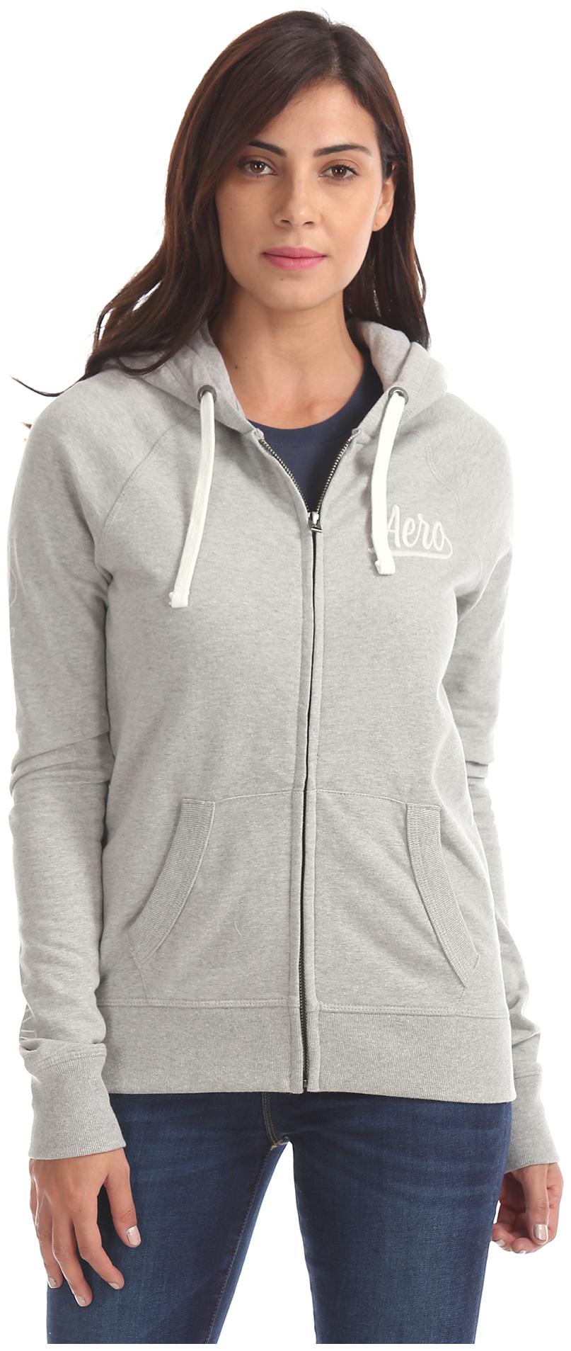 

Aeropostale Women Printed Hoodie - Grey