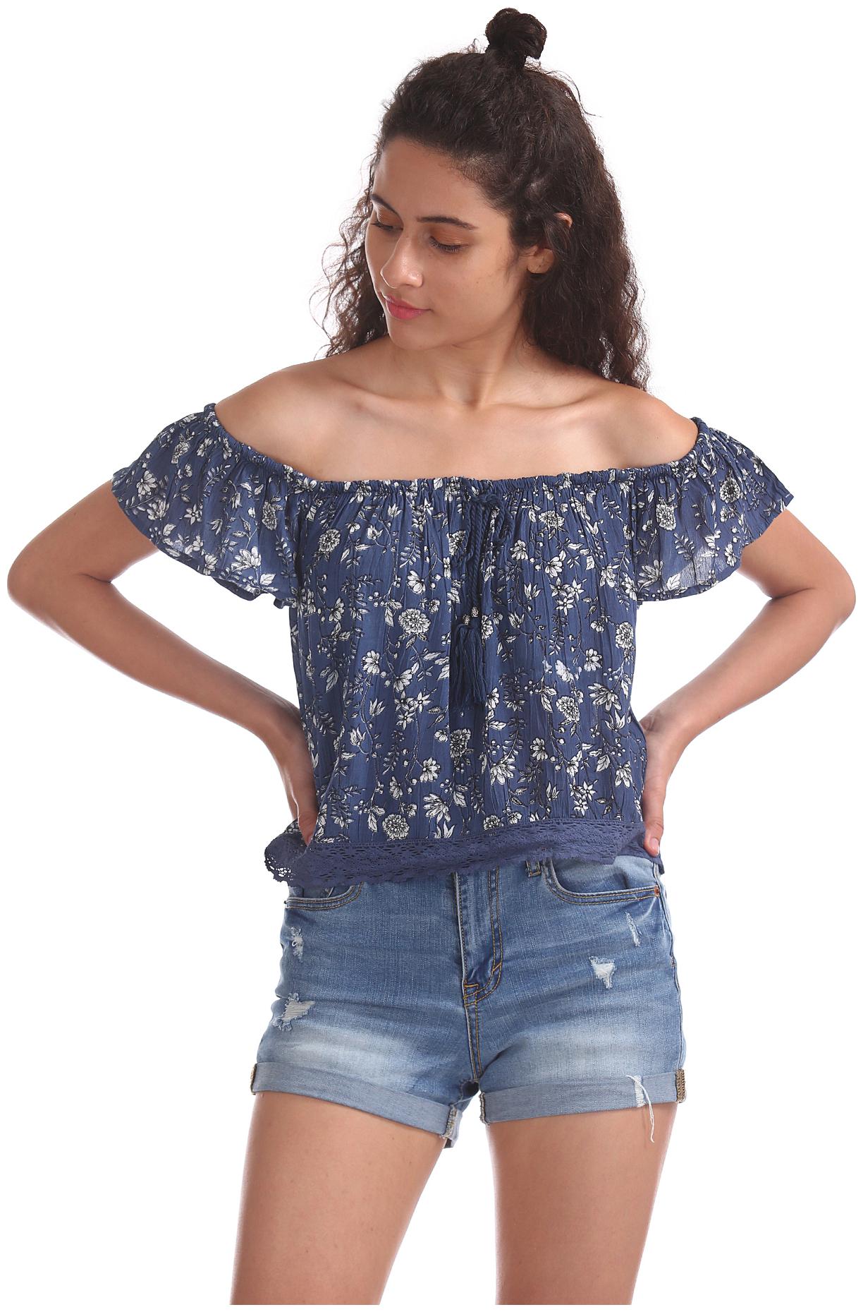 

Aeropostale Women Printed Regular top - Blue