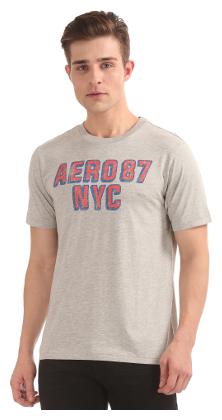 

Aeropostale Men Grey Regular fit Cotton Round neck T-Shirt - Pack Of 1