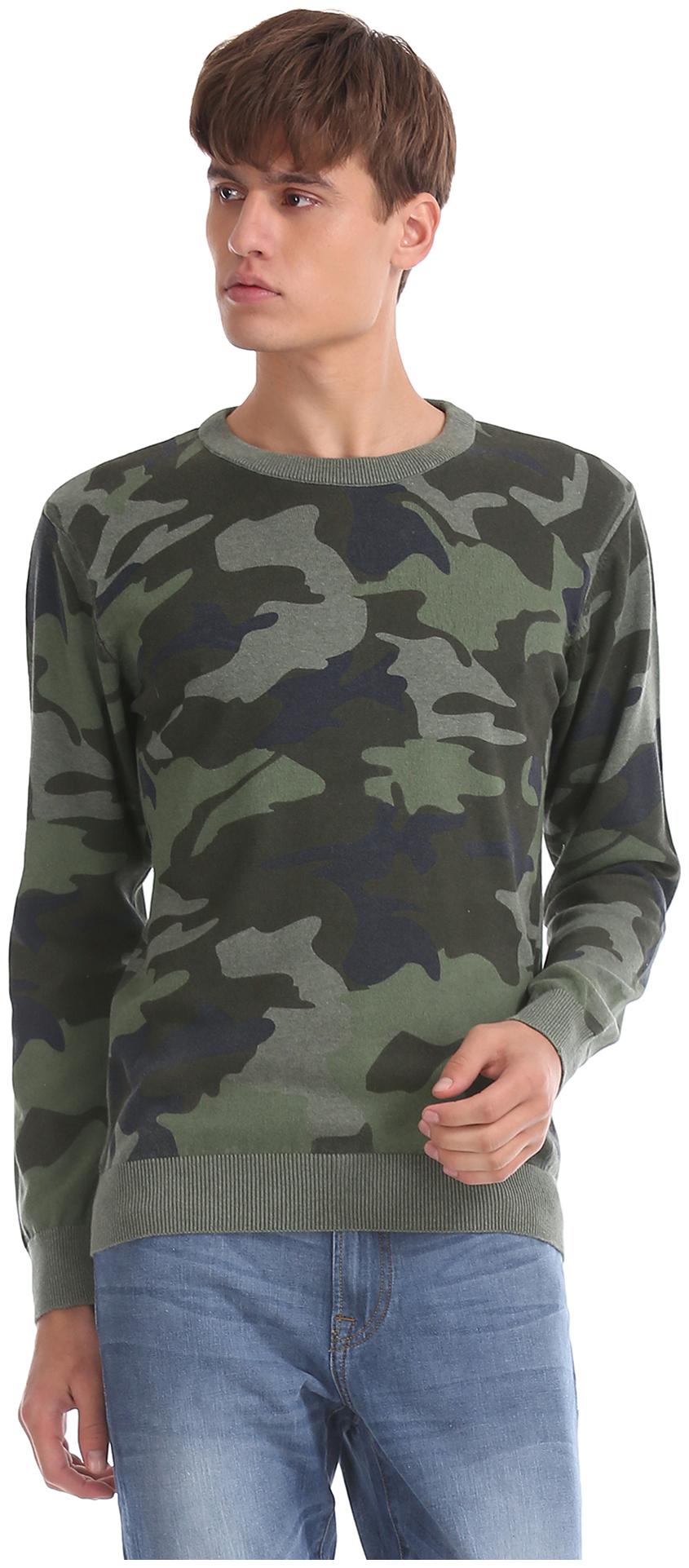 

Aeropostale Men Cotton Pullover Green