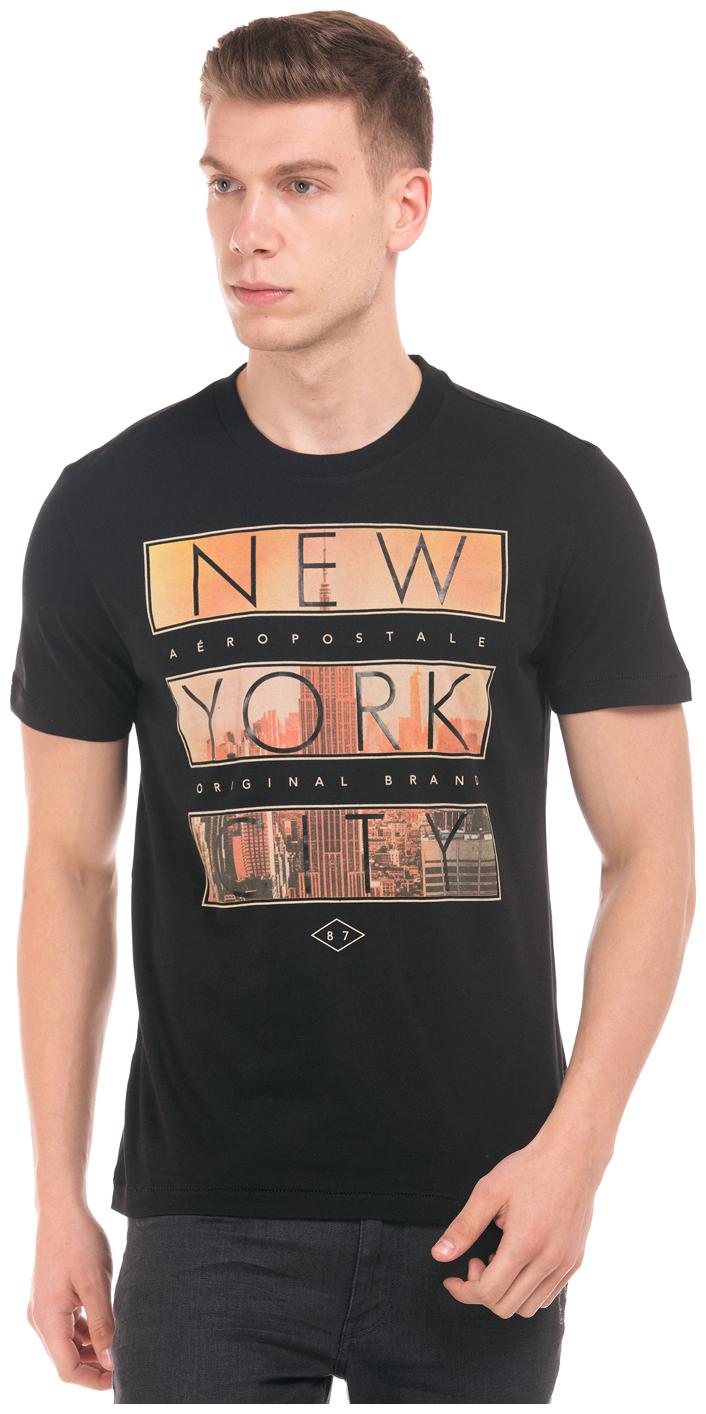 

Aeropostale Men s Round Neck T-Shirt - Black