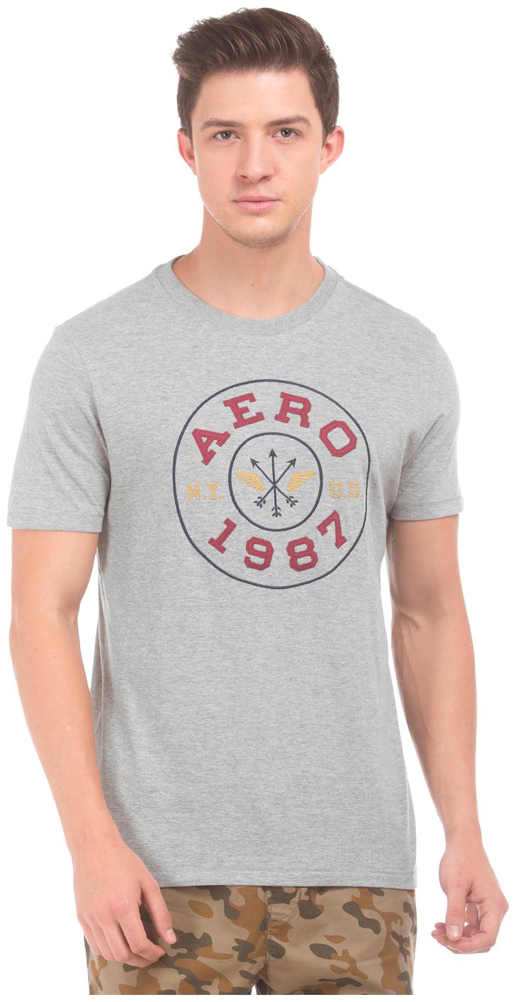 

Aeropostale Men Grey Regular fit Cotton Round neck T-Shirt - Pack Of 1