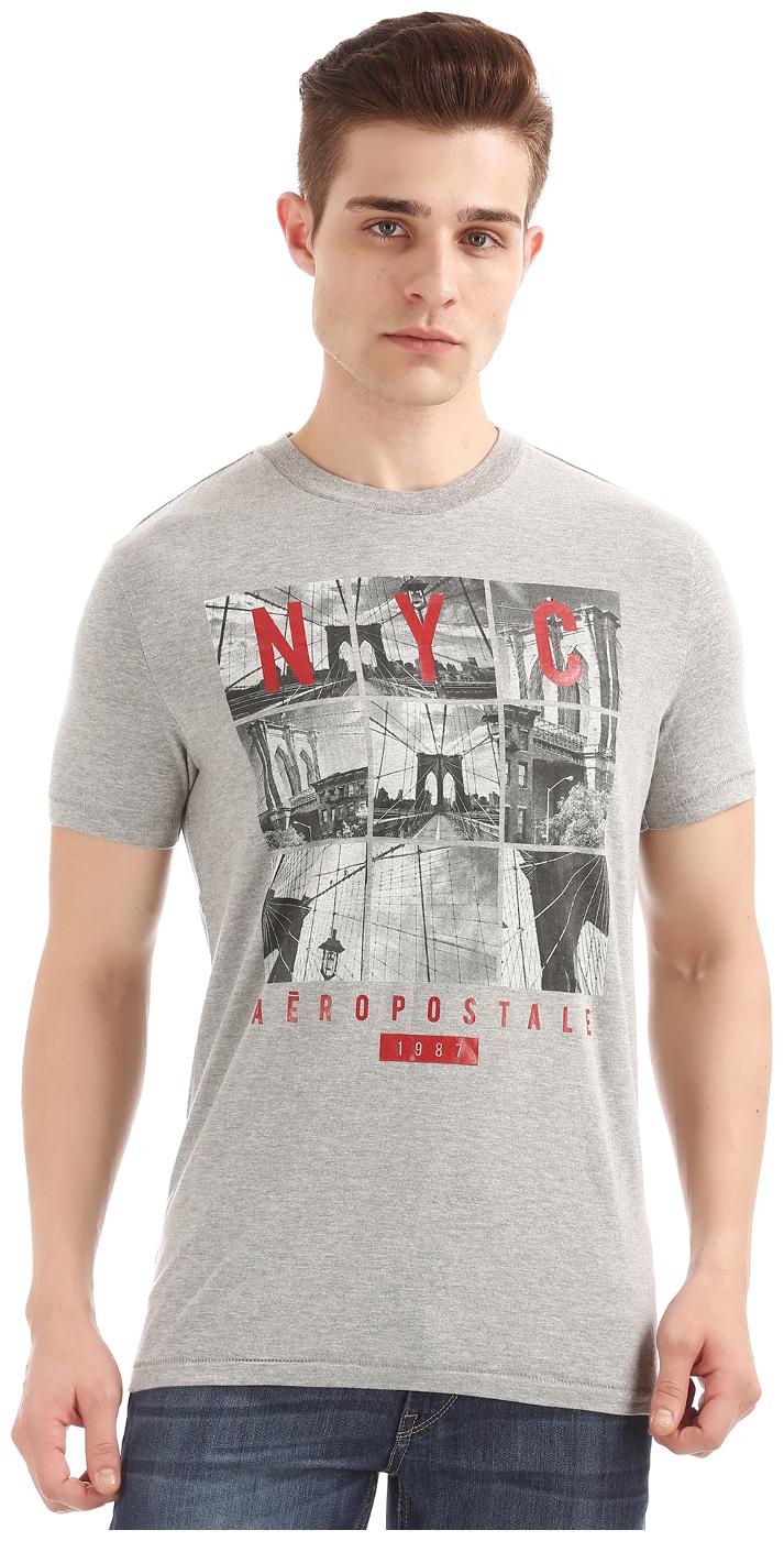 

Aeropostale Men Grey Regular fit Cotton Round neck T-Shirt - Pack Of 1