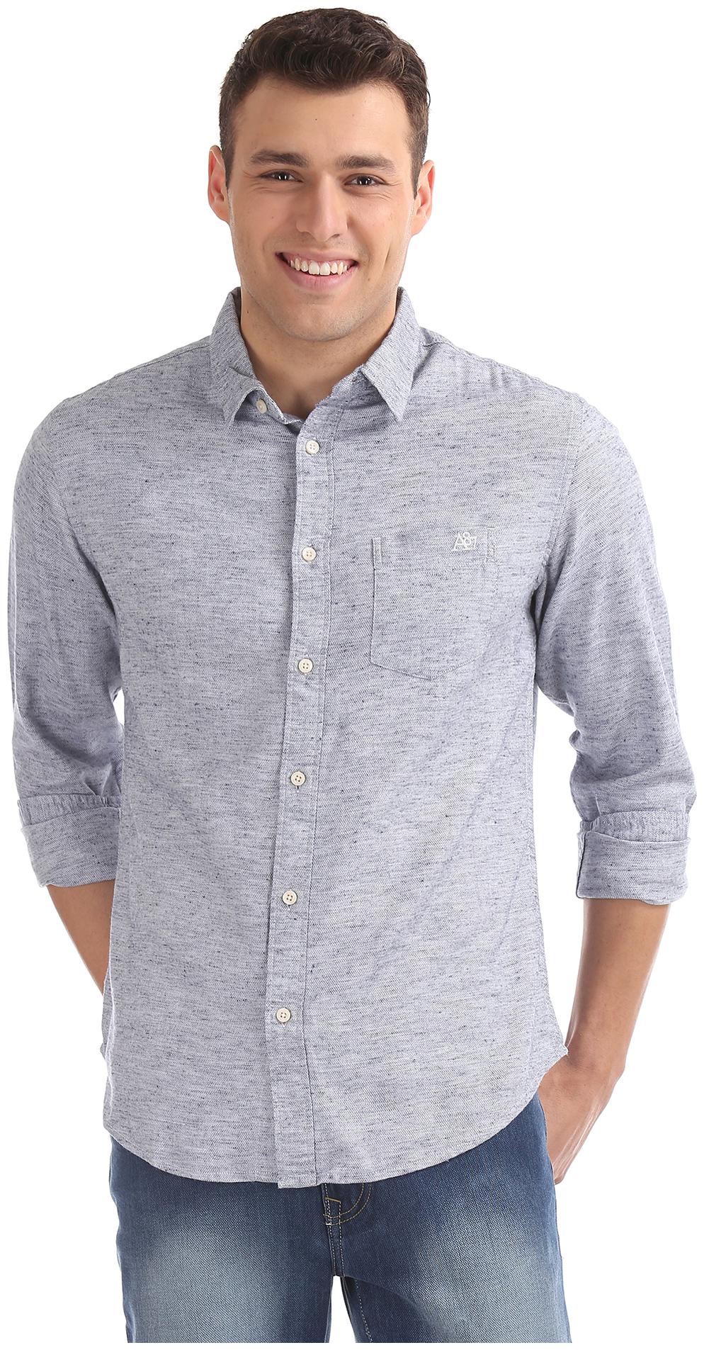 

Aeropostale Men Blue Weaved Regular Fit Casual Shirt