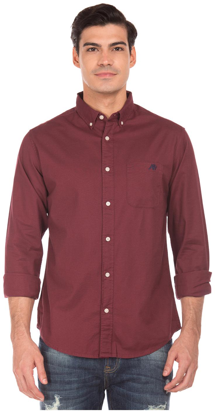 

Aeropostale Men Maroon Solid Slim Fit Casual Shirt