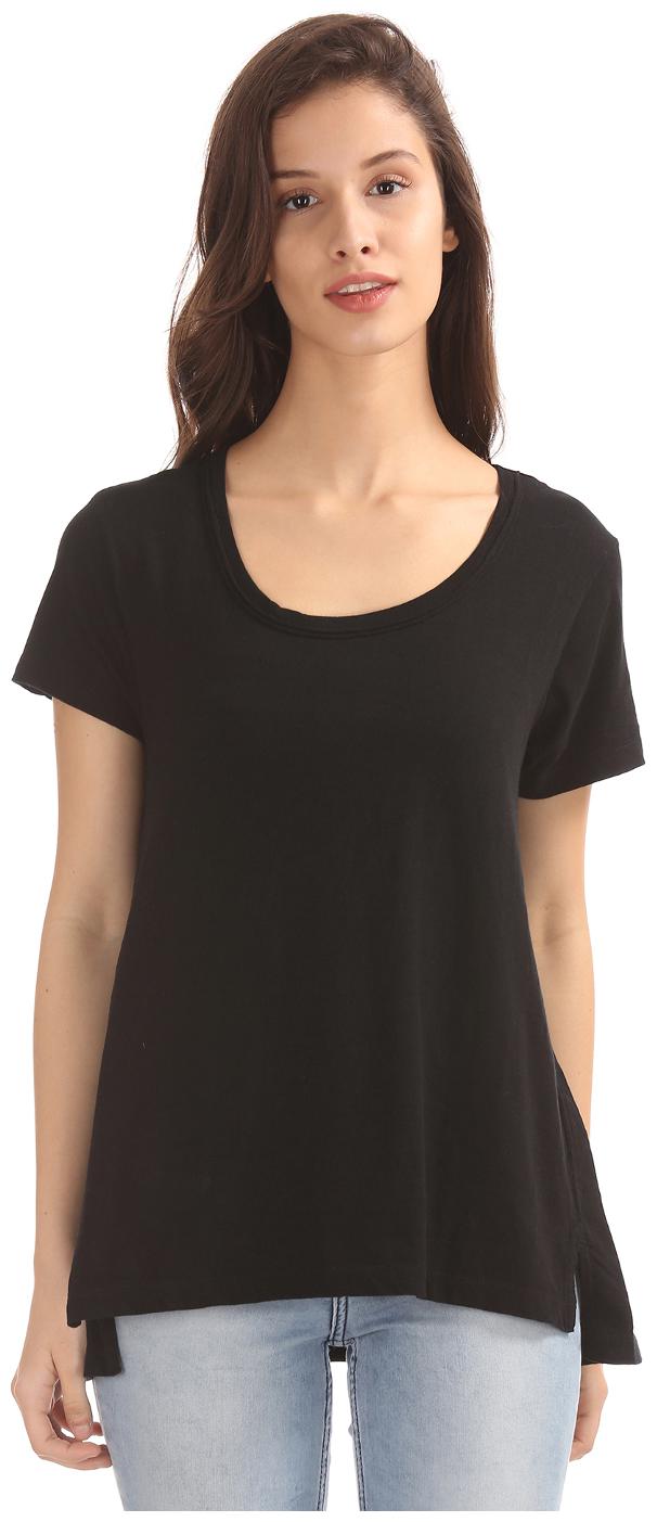

Aeropostale Women Black Regular fit Round neck Cotton Tank top
