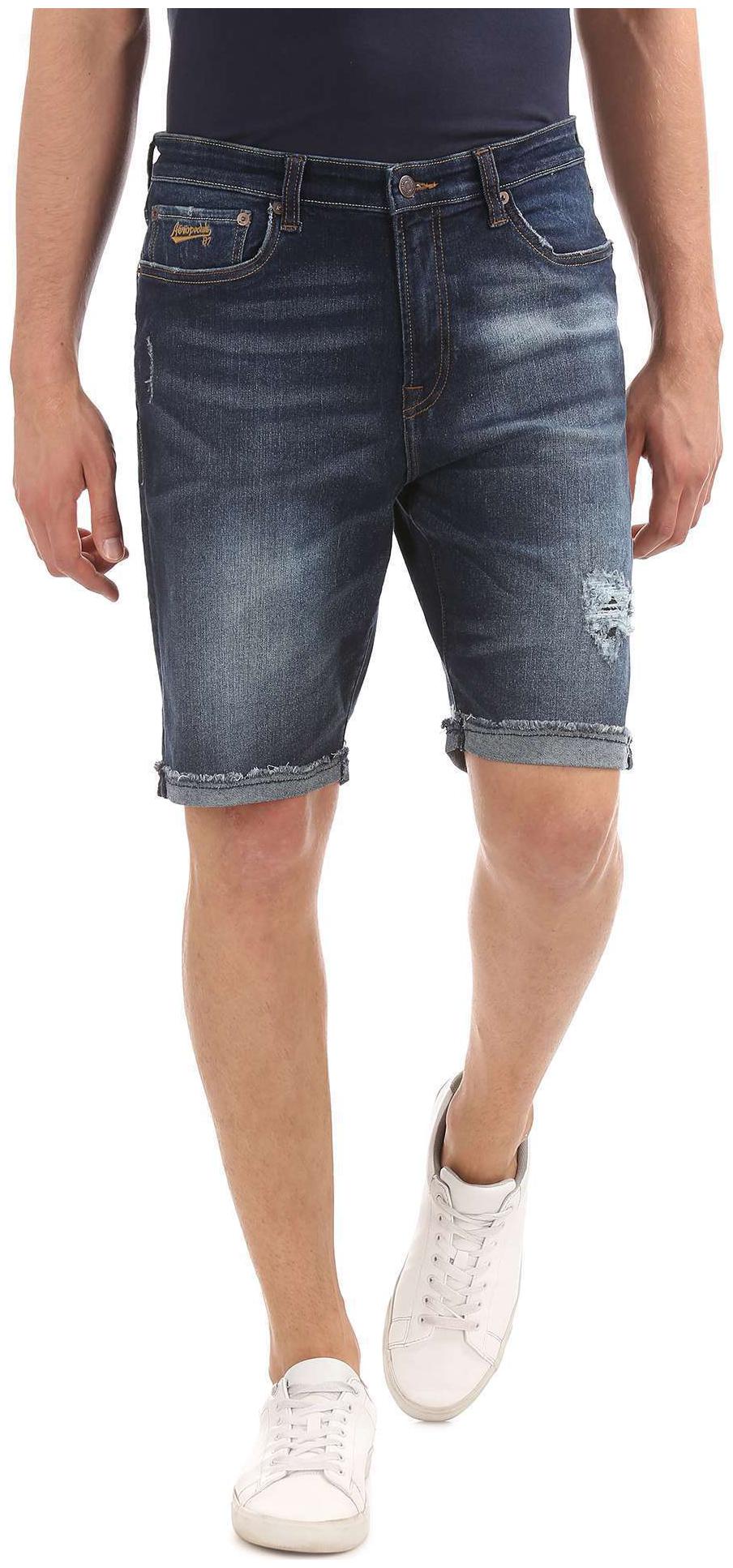 

Aeropostale Men Blue Regular Fit Denim Shorts