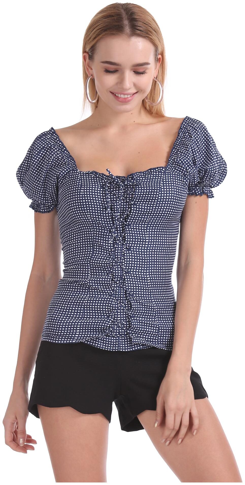 

Aeropostale Women Checked Regular top - Blue