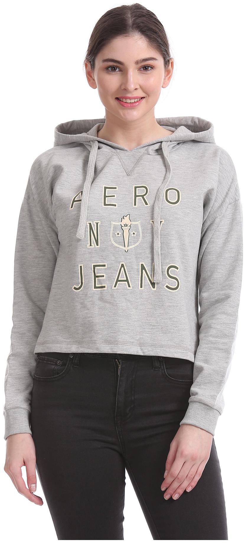

Aeropostale Women Printed Sweatshirt - Grey