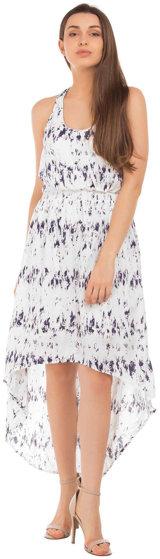 

Aeropostale White Printed Flared dress Blouson dress