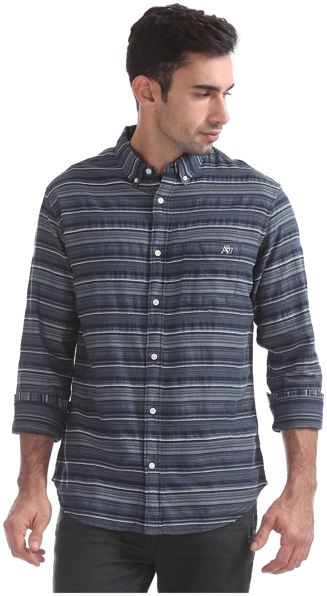 

Aeropostale Men Blue Weaved Regular Fit Casual Shirt