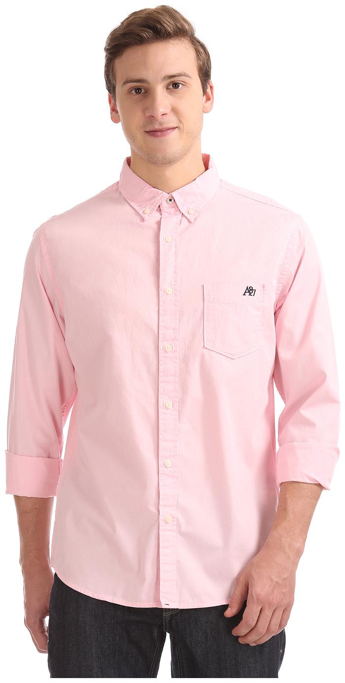 

Aeropostale Men Pink Solid Regular Fit Casual Shirt