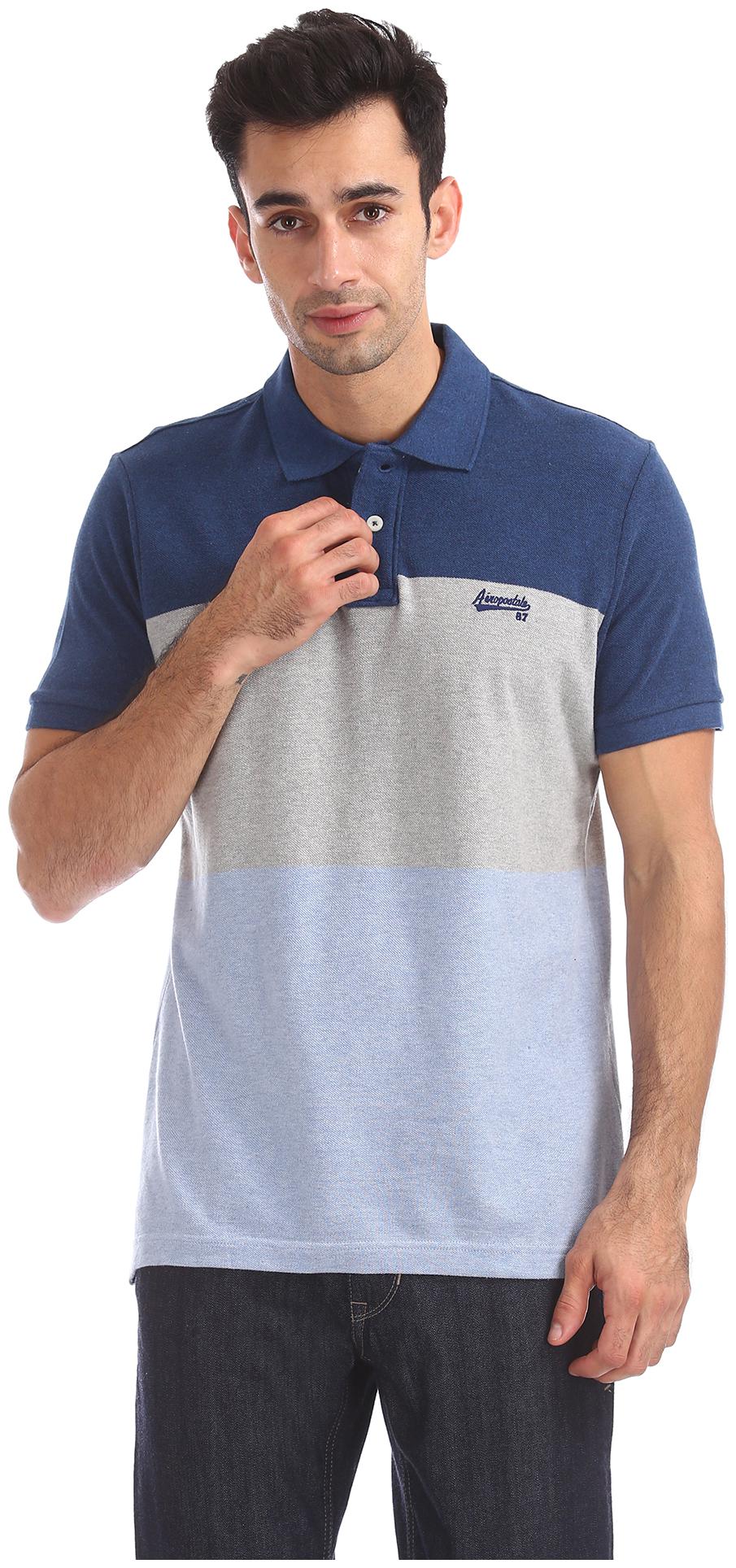 

Aeropostale Men Blue Regular fit Cotton Polo collar T-Shirt - Pack Of 1