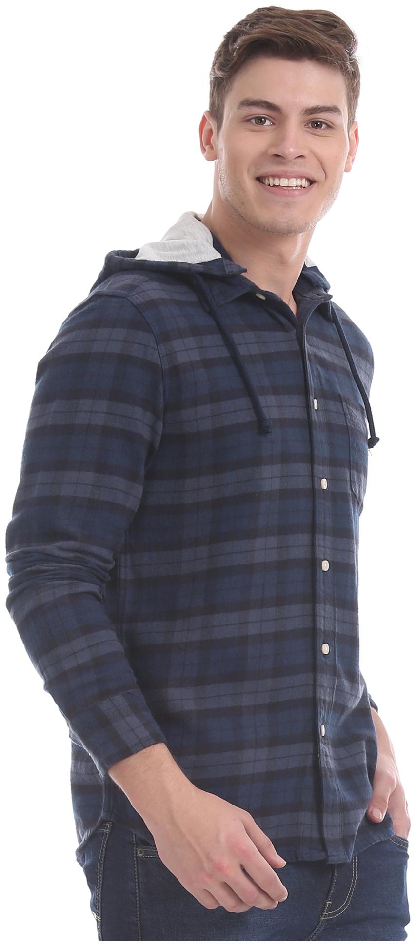

Aeropostale Men Blue Checked Regular Fit Casual Shirt