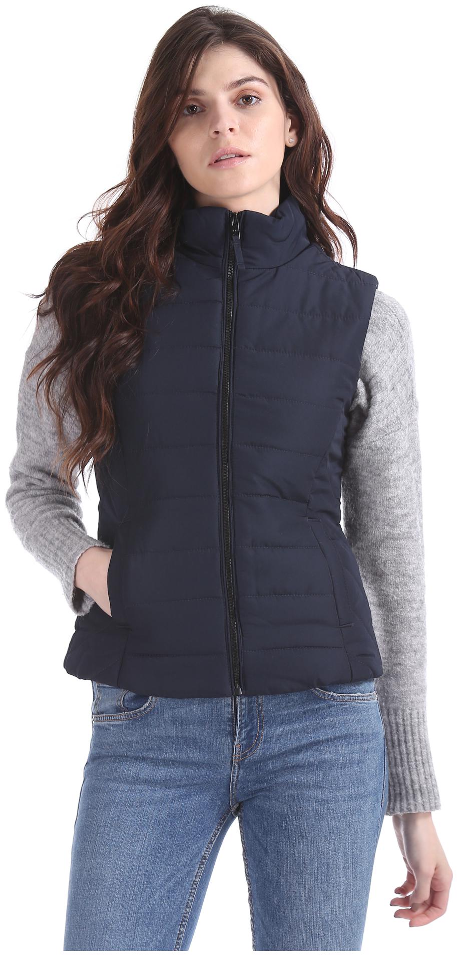 

A ropostale Women Solid Quilted Jacket - Blue