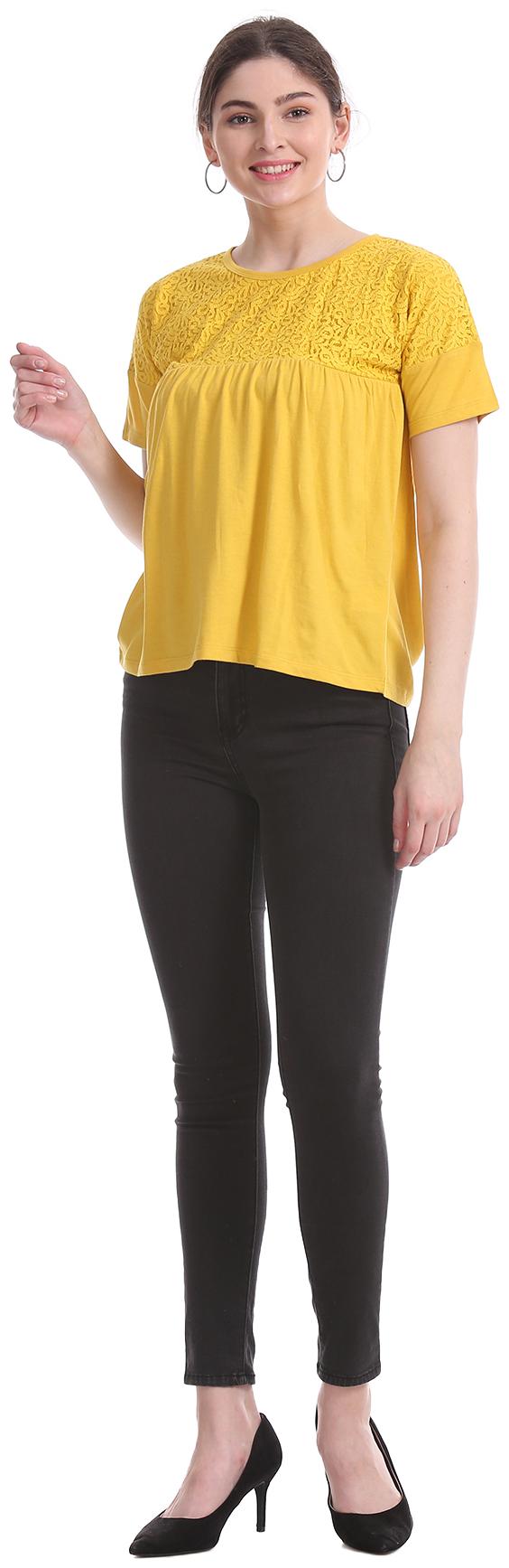 

Aeropostale Women Solid Regular top - Yellow