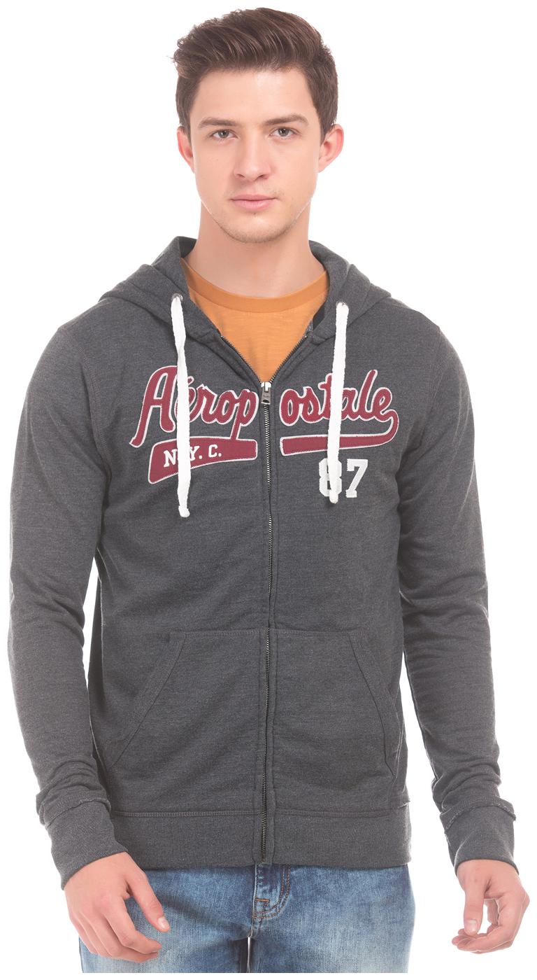 

Aeropostale Appliqued Front hooded Sweatshirt
