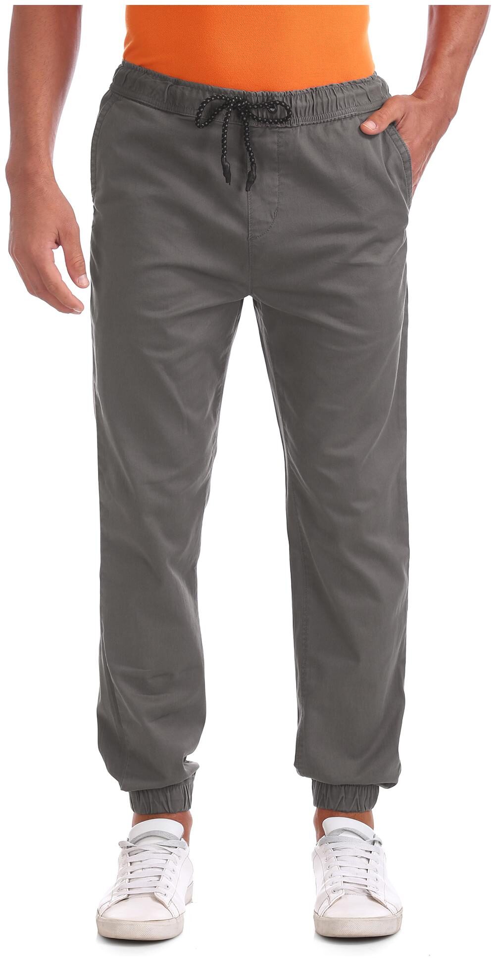 

Aeropostale Men Grey Solid Slim fit Joggers