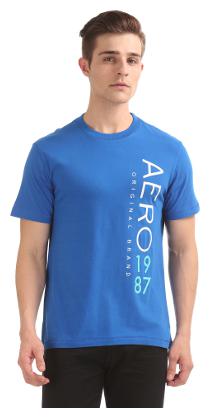

Aeropostale Men Blue Regular fit Cotton Round neck T-Shirt - Pack Of 1
