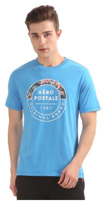 

Aeropostale Men Blue Regular fit Cotton Round neck T-Shirt - Pack Of 1