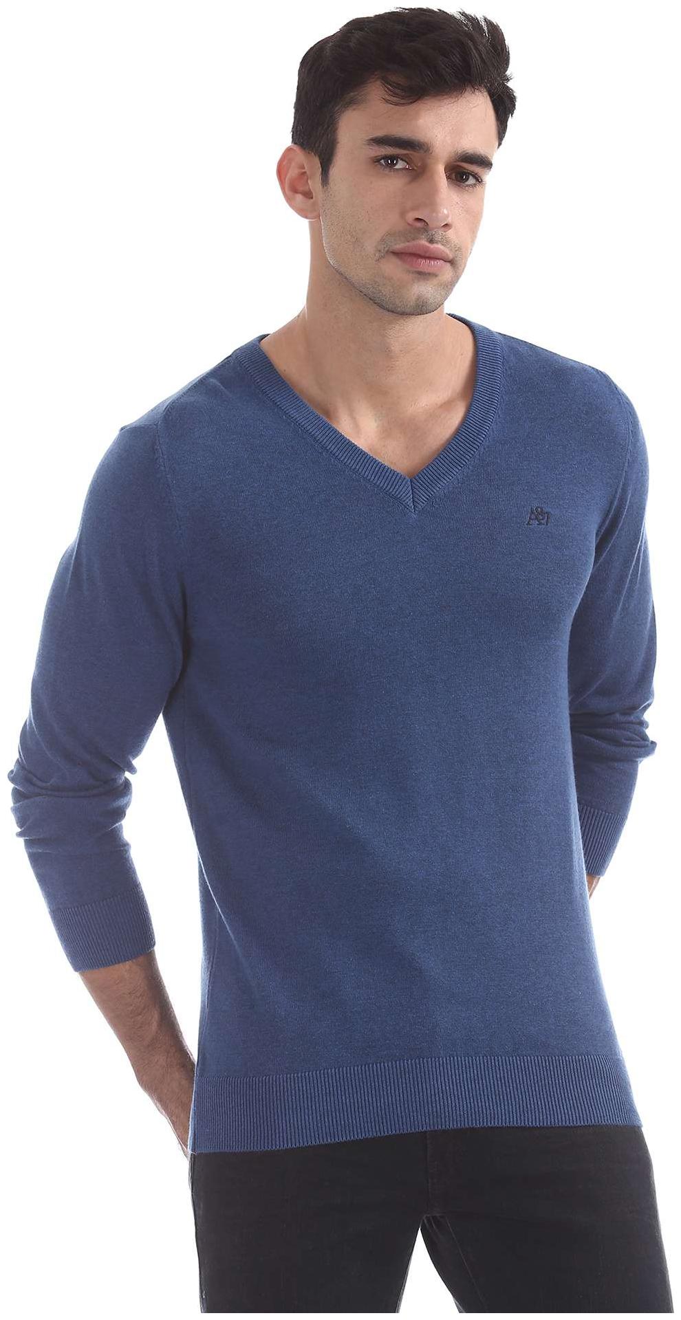 

Aeropostale Men Blue V neck Pullover