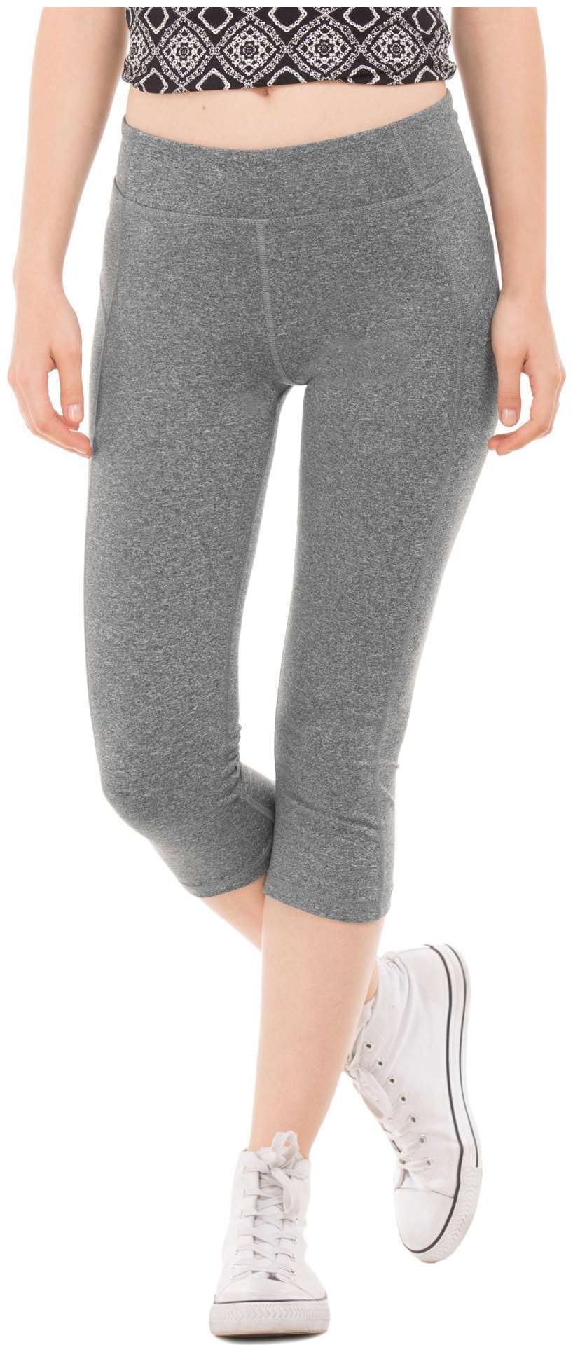 

Aeropostale Grey Polyester Heathered Capri Leggings