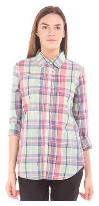 

Aeropostale Women Green Checked Regular Fit Shirt