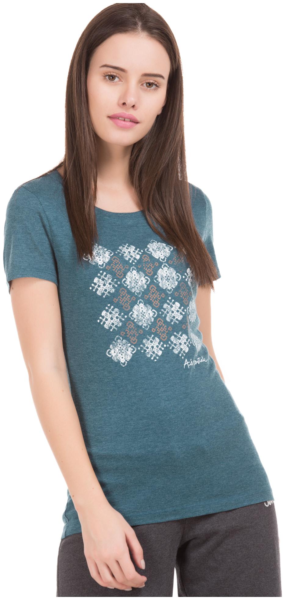 

Aeropostale Women Blue Regular fit Round neck Cotton T shirt