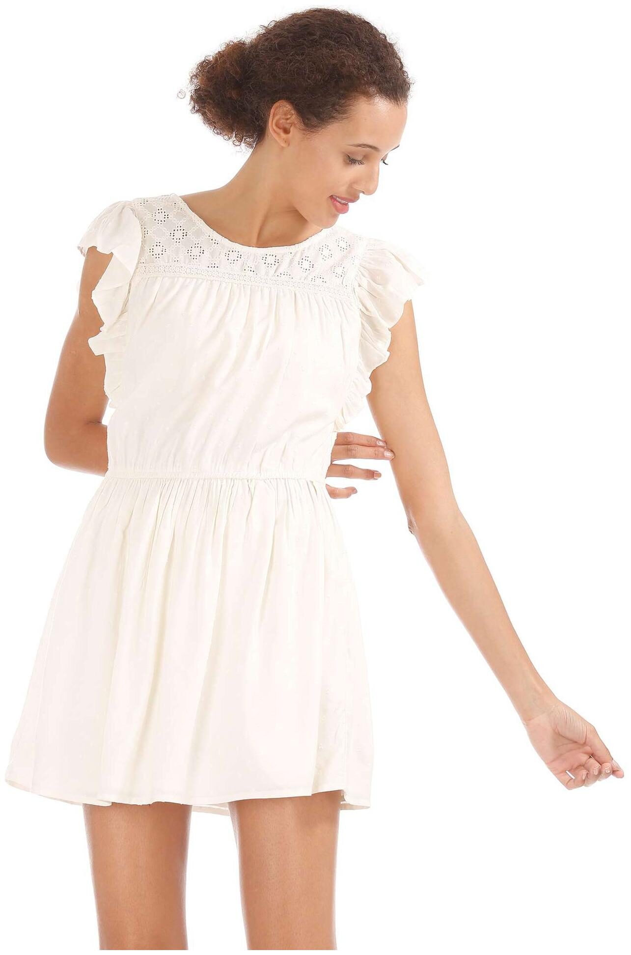 

Aeropostale White Solid A-line dress