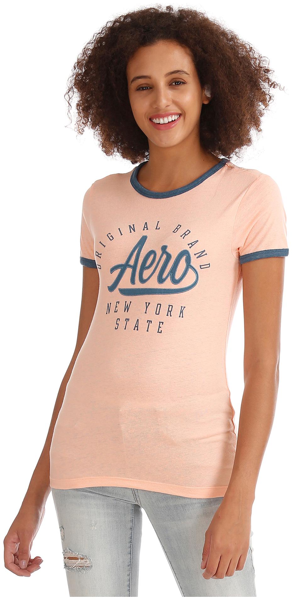 

A ropostale Women Pink Regular fit Round neck Polyester T shirt