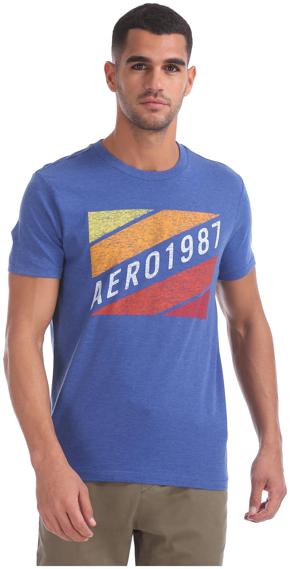 

Aeropostale Men Blue Regular fit Cotton Round neck T-Shirt - Pack Of 1