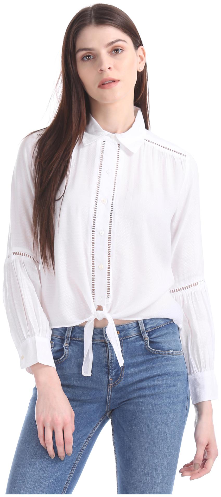 

Aeropostale Women Self design Regular top - White