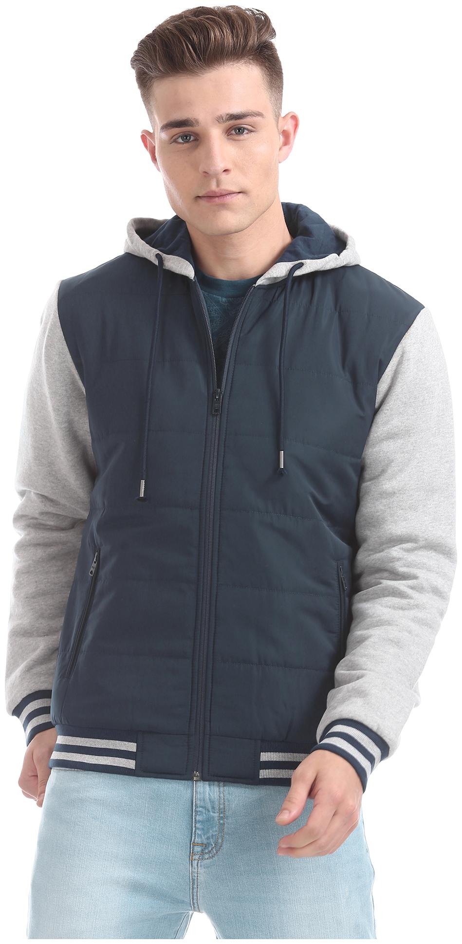 

Aeropostale Men Polyester Bomber Jacket Blue