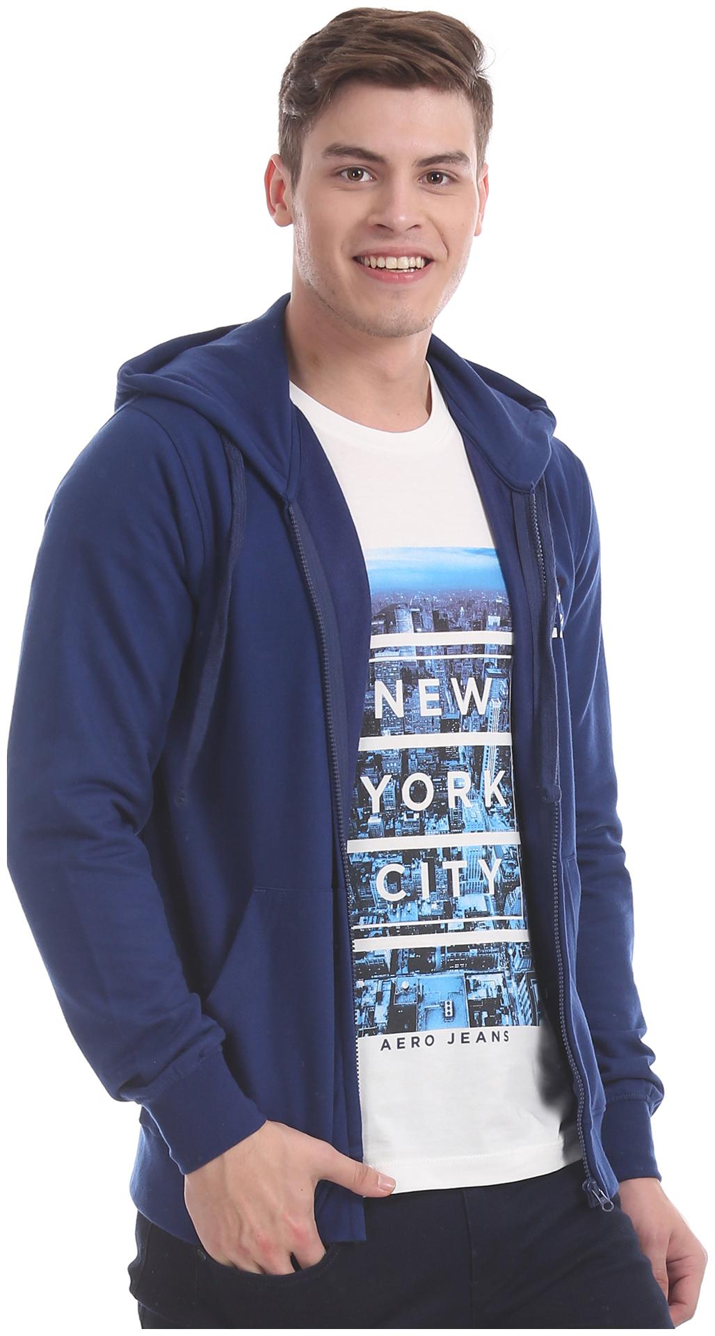 

Aeropostale Men Blue Hooded Sweatshirt