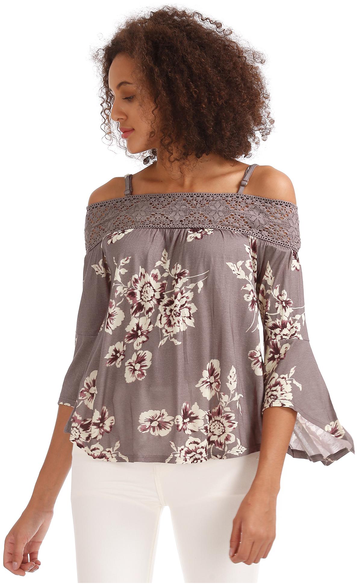 

A ropostale Women Printed Regular top - Purple
