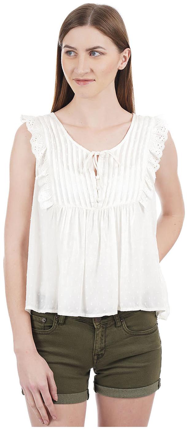

Aeropostale Women Solid Regular top - White