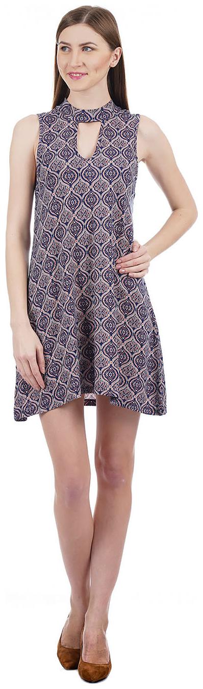 

Aeropostale Blue Printed A-line dress