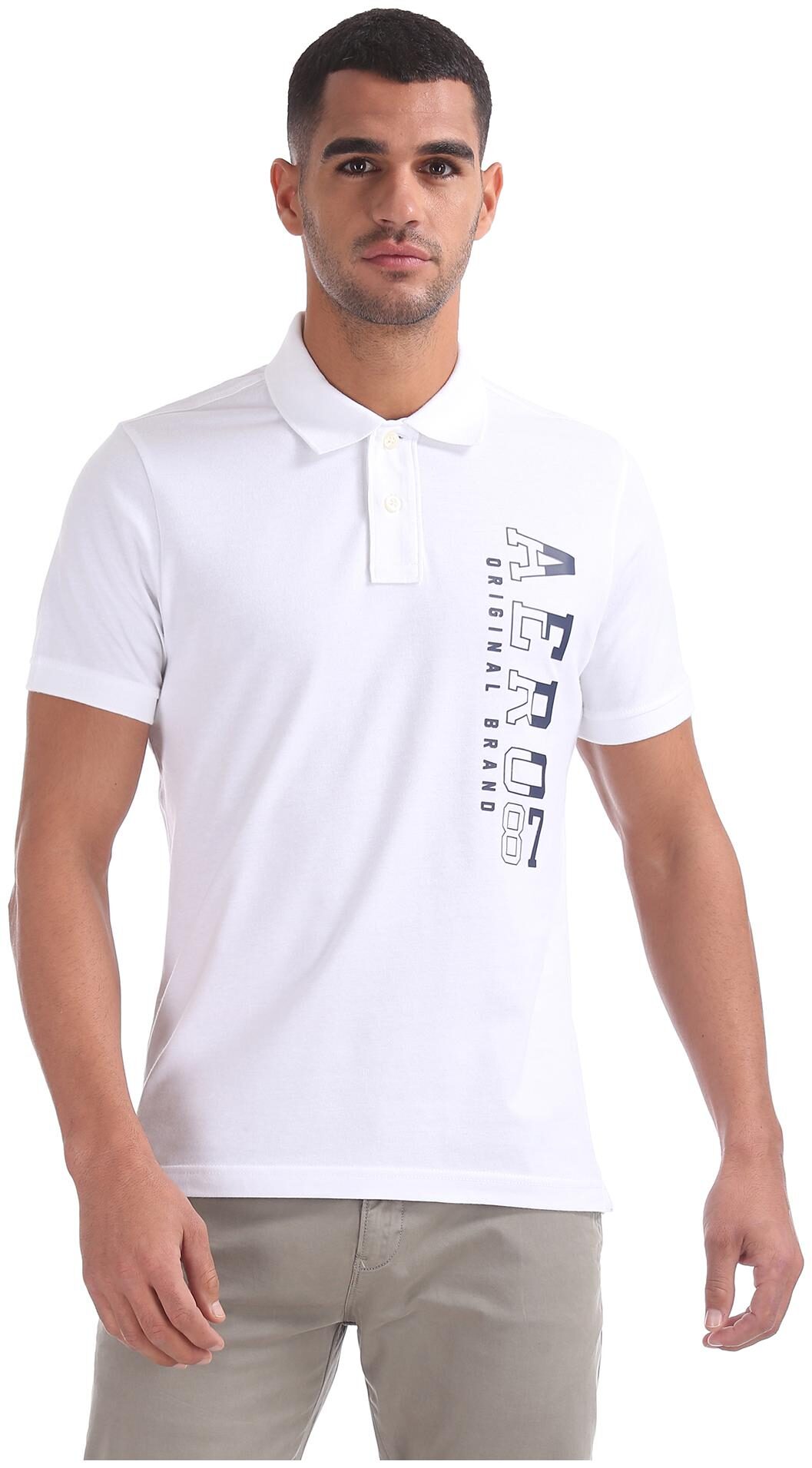 

Aeropostale Men White Regular fit Cotton Blend Polo collar T-Shirt - Pack Of 1