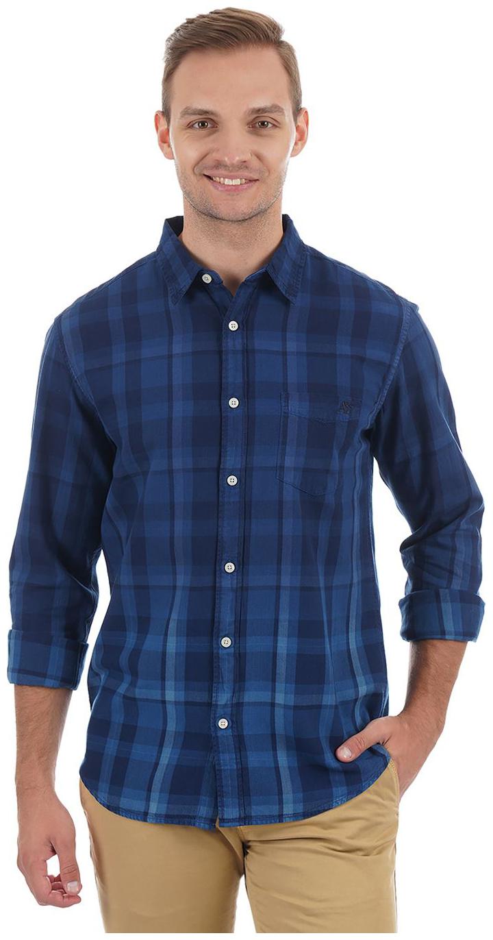 

Aeropostale Men Blue Checked Slim Fit Casual Shirt