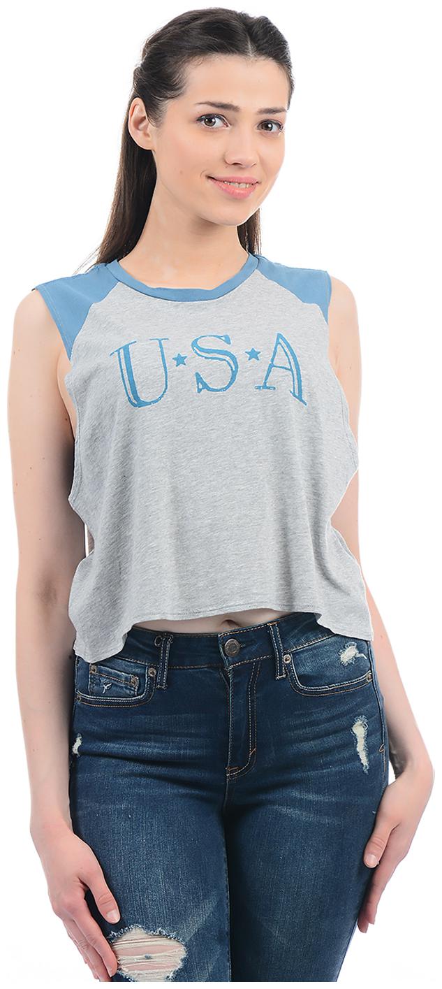 

Aeropostale Women Grey Regular fit Round neck Cotton T shirt