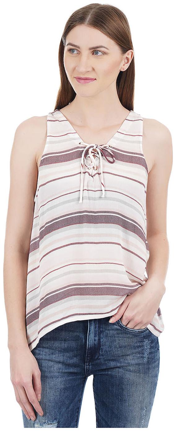 

Aeropostale Women Striped Regular top - White