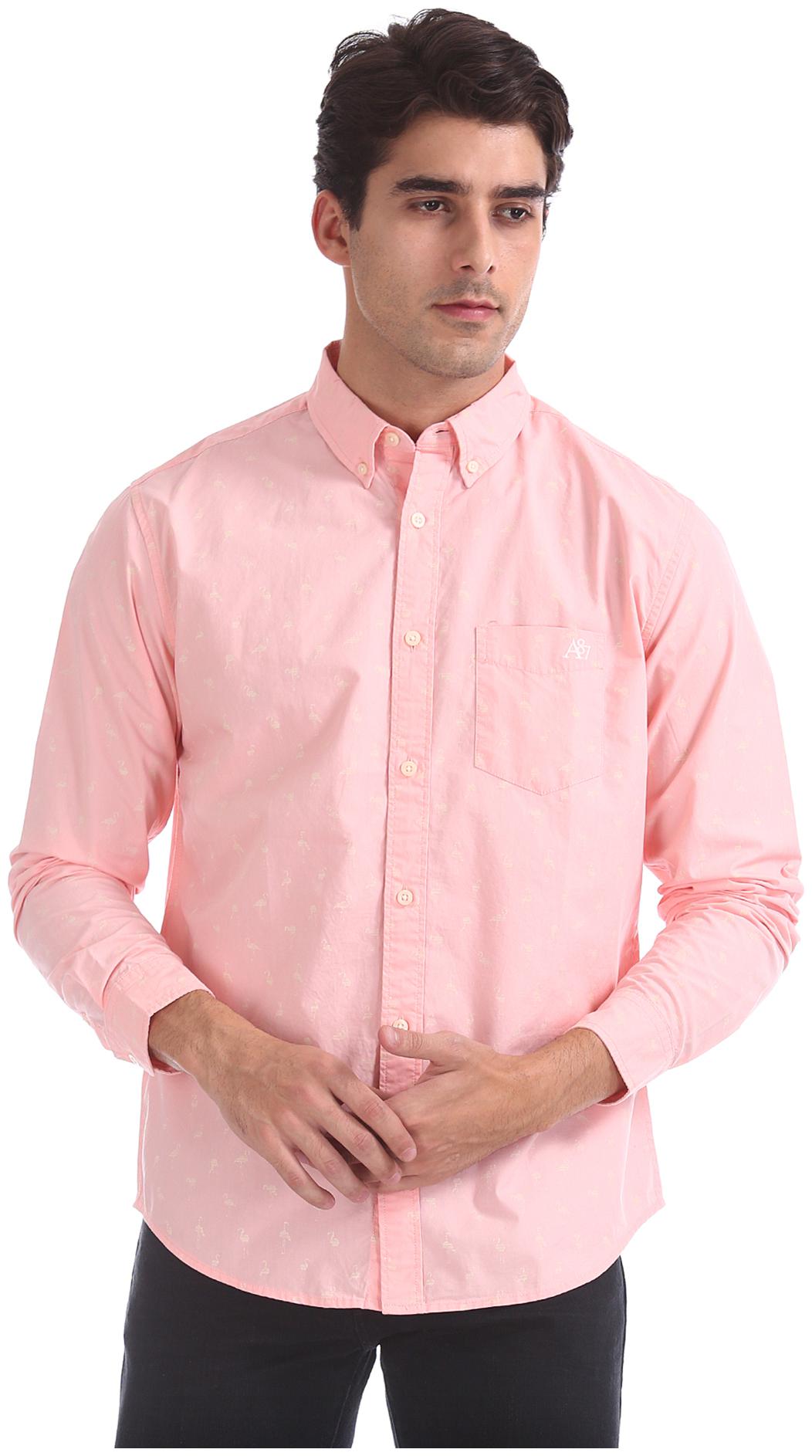 

Aeropostale Men Pink Solid Slim Fit Casual Shirt
