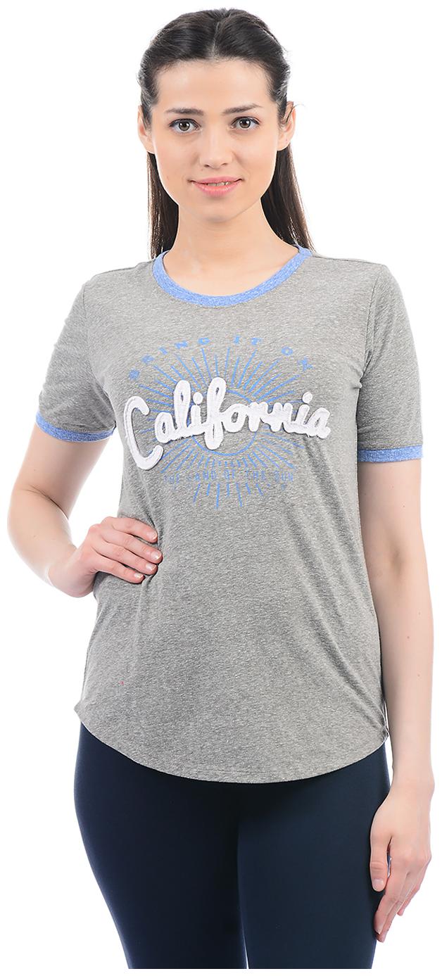 

Aeropostale Women Grey Regular fit Round neck Cotton T shirt
