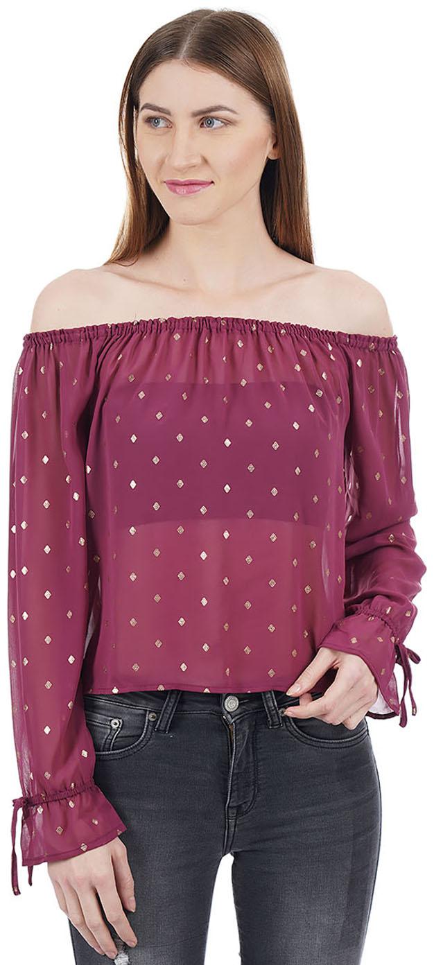 

Aeropostale Women Printed Regular top - Purple