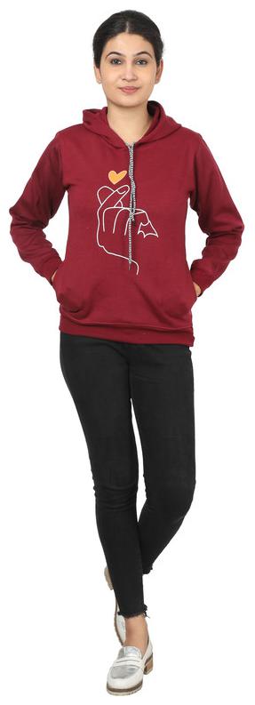 

AF Affair Women Printed Hoodie - Maroon